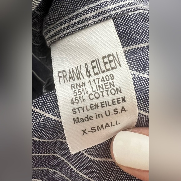 Frank & Eileen Linen Blend Button Down Shirt Sz XS - Picture 6 of 7